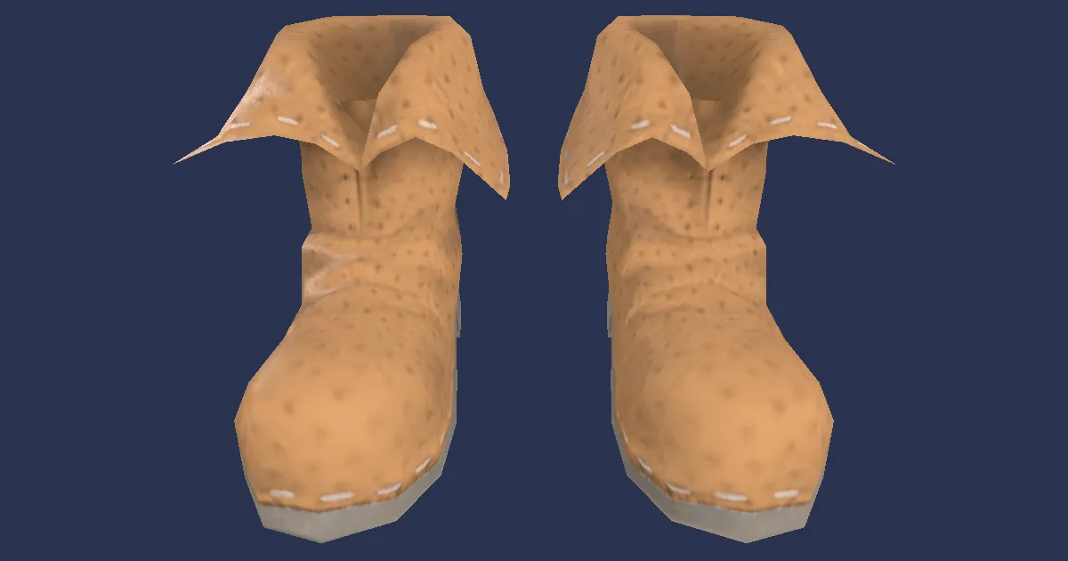 Hard Leather Shoes - 3D render