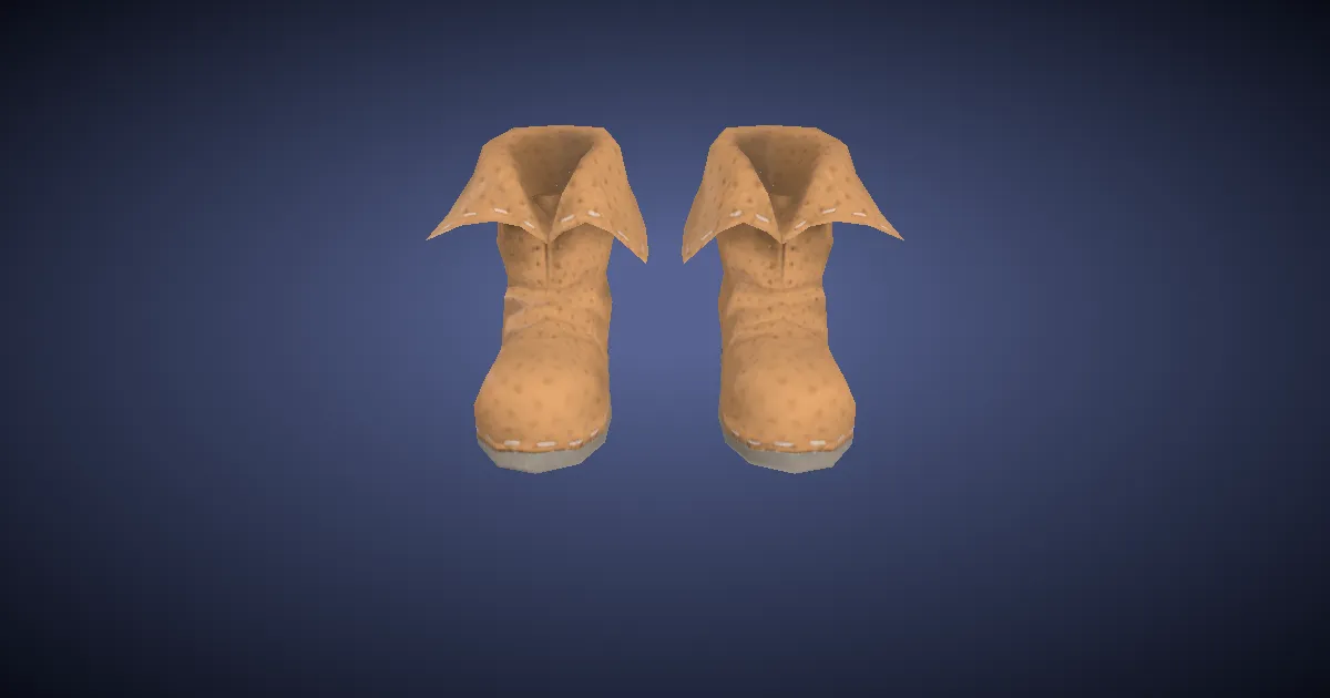 Hard Leather Shoes - 3D render