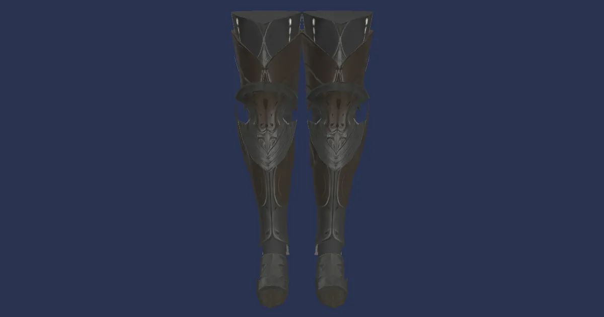 Rendu 3D de Solerets de soigneur en aurum regis