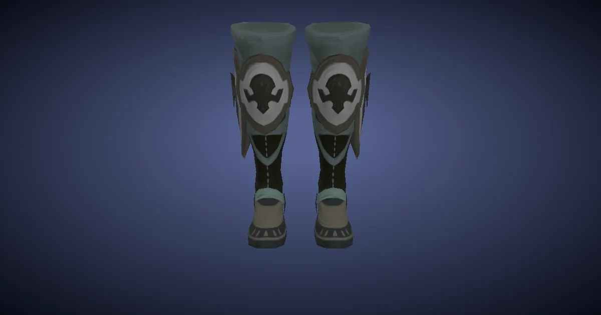 3D-Ansicht von Smilodonleder-Stiefel der Heilung