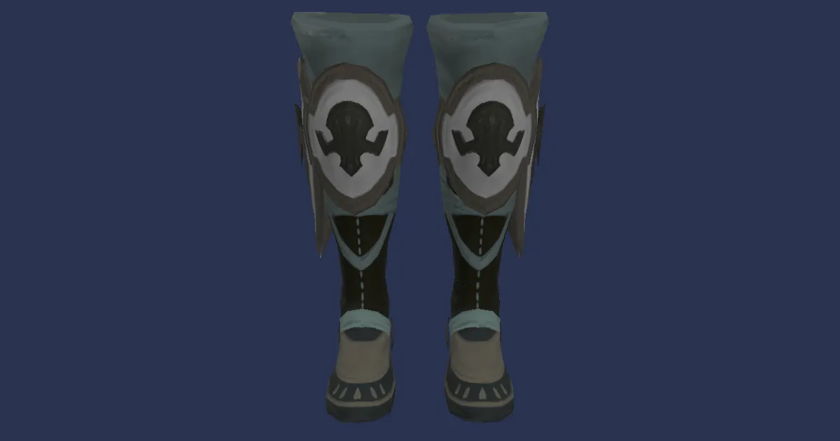 3D-Ansicht von Smilodonleder-Stiefel der Heilung