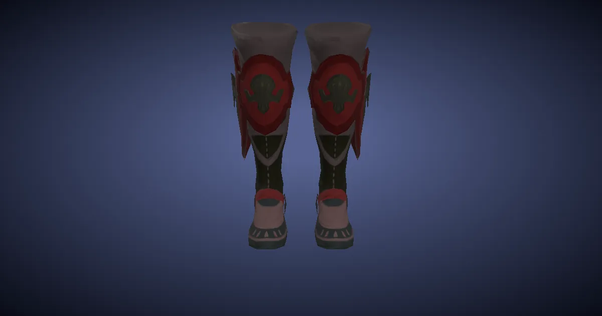 Rendu 3D de Bottes d'incantateur en cuir de smilodon