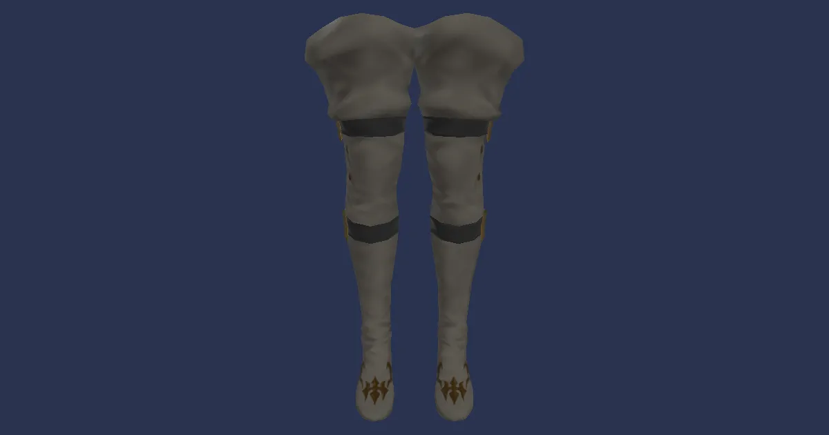 3D-Ansicht von Schlangenleder-Kniestiefel der Magie