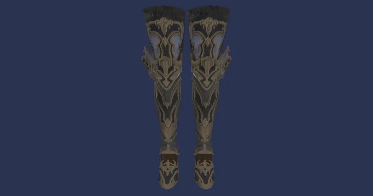 Titanium Sollerets of Fending - 3D render