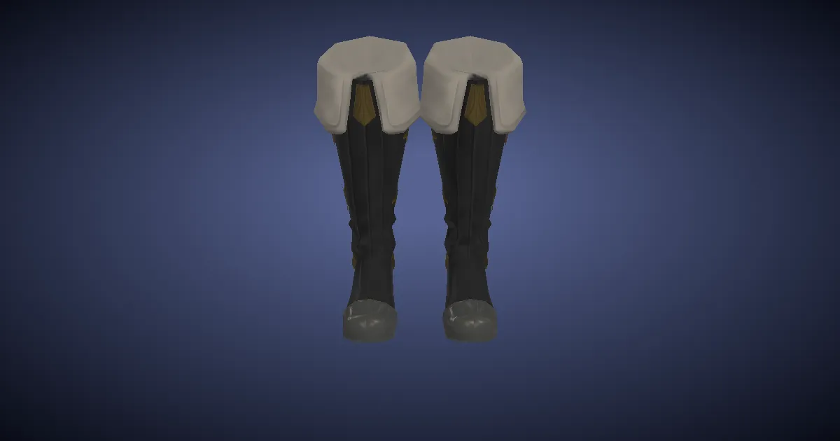 Gyuki Leather Boots of Aiming - 3D render