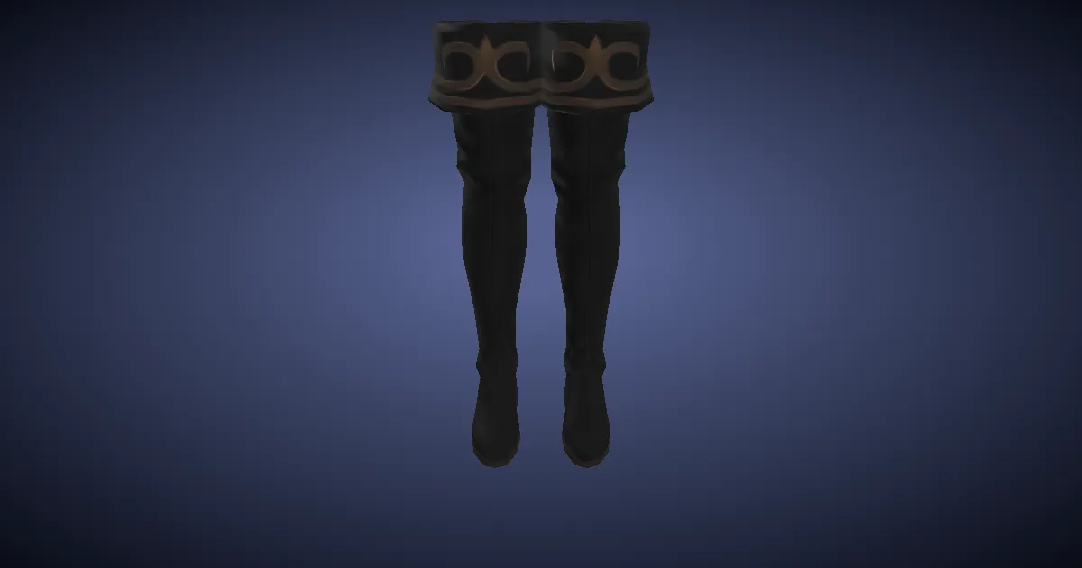 Gyuki Leather Highboots of Striking - 3D render