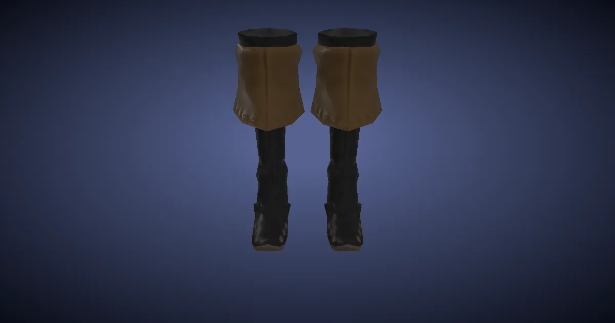 Gyuki Leather Boots of Healing - 3D render