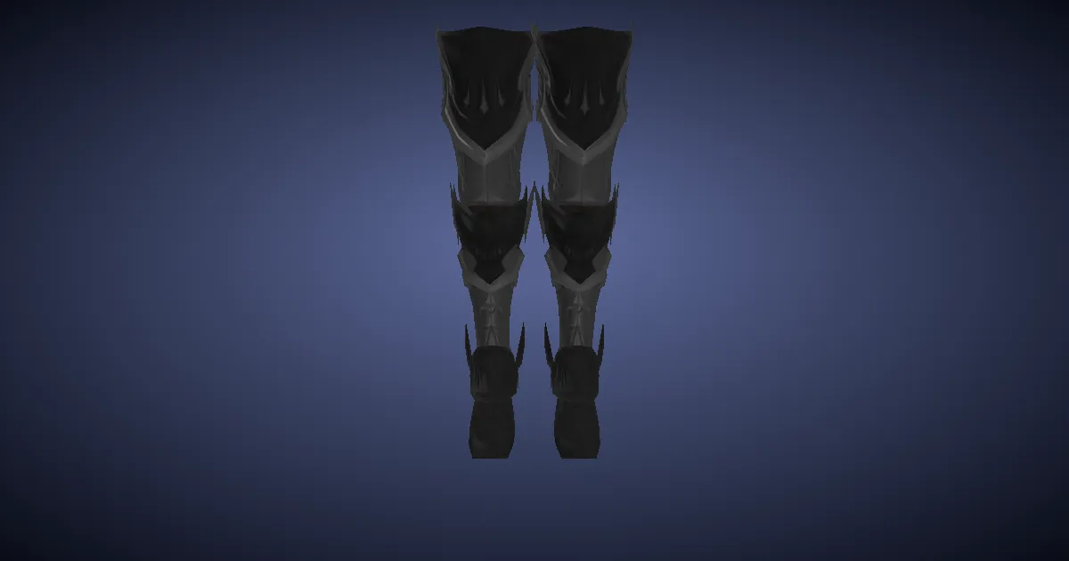 Doman Iron Greaves of Maiming - 3D render