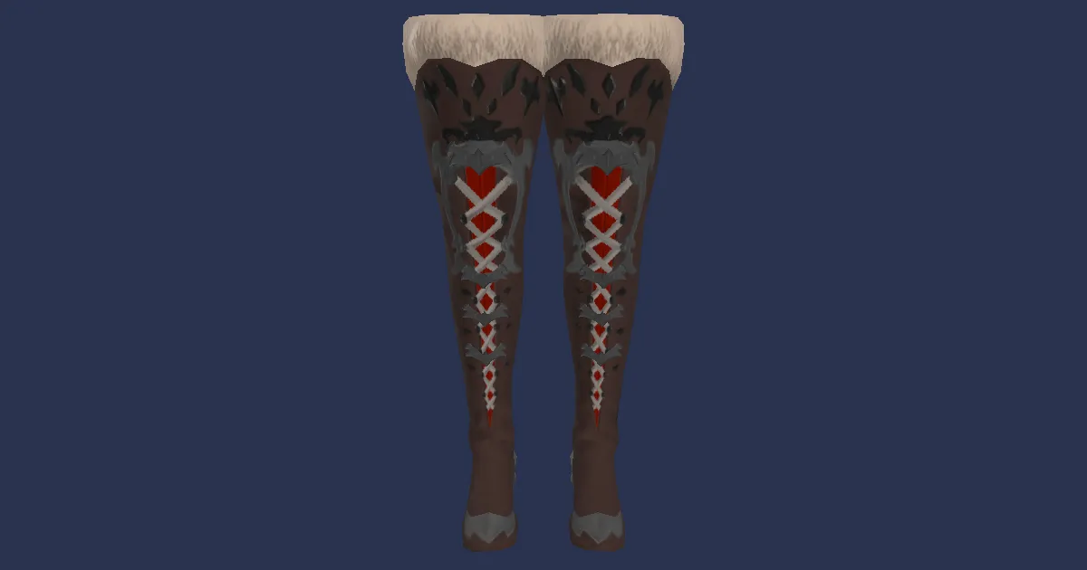 Augmented Slothskin Thighboots of Scouting - 3D render