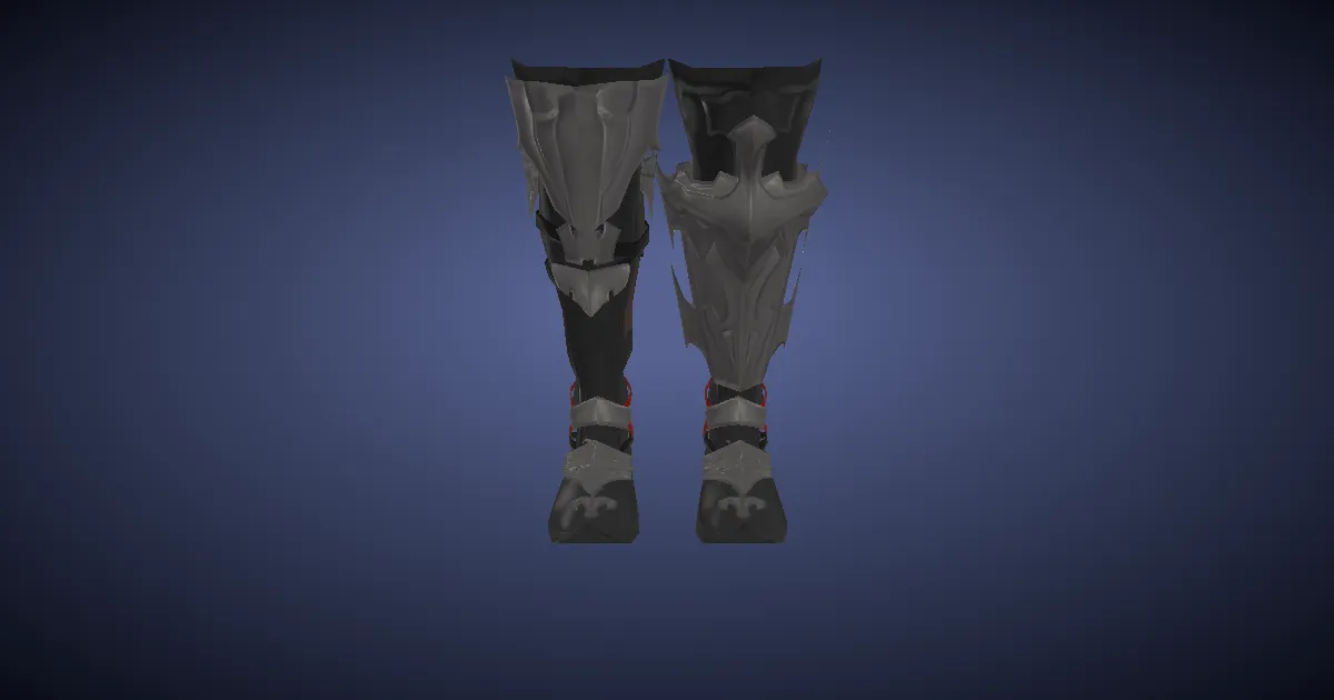 3D-Ansicht von Antiquierte Sollerets des Grobians