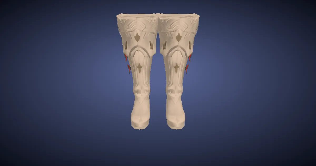 3D-Ansicht von Antiquierte Kniestiefel des Mediums