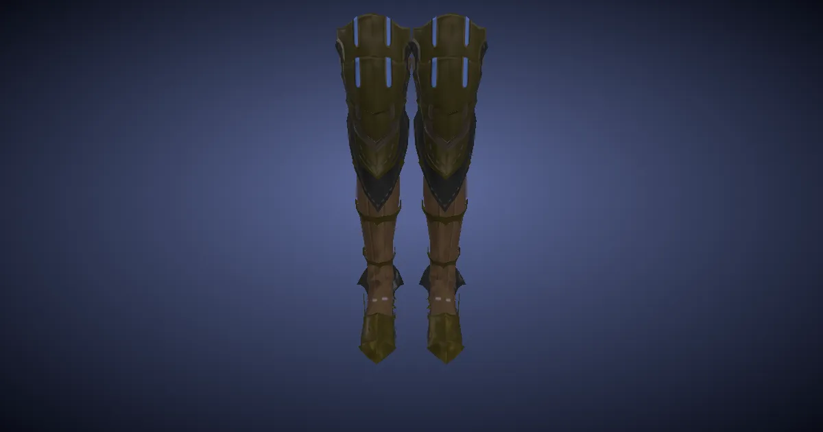 Atrociraptorskin Leg Guards of Aiming - 3D render