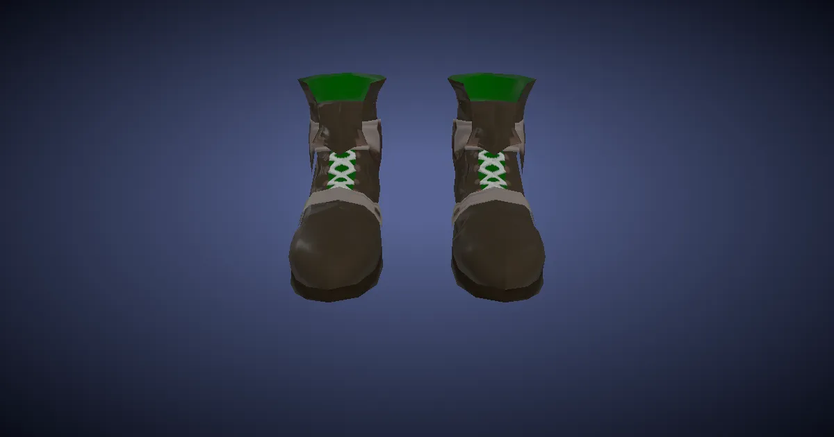 Gyuki Leather Shoes - 3D render