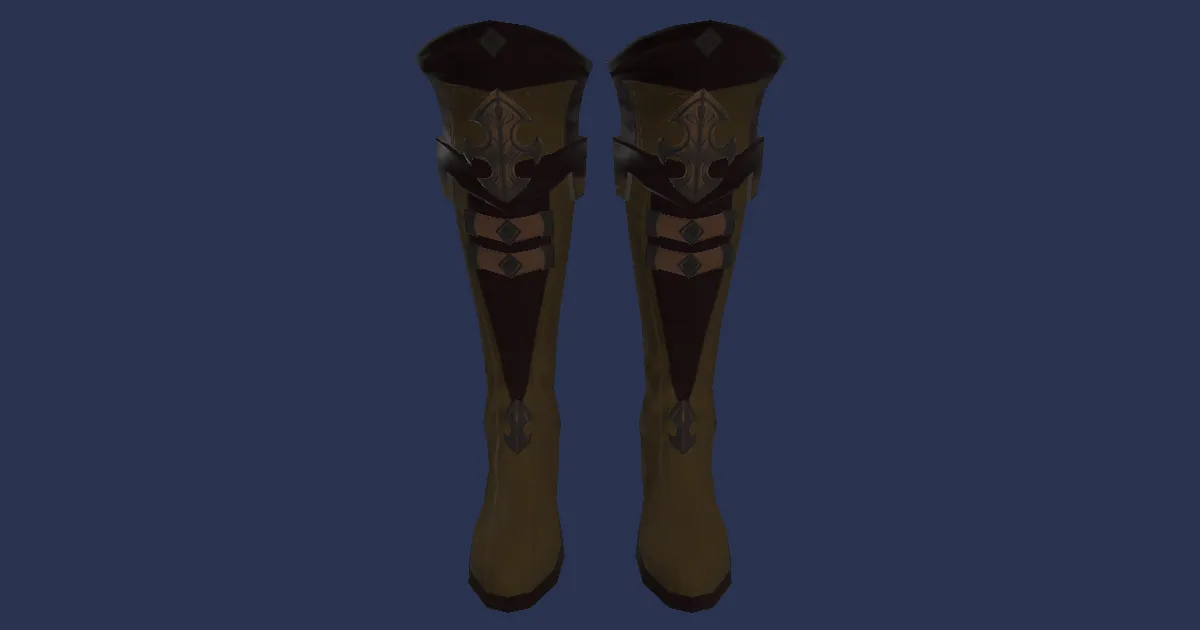 Rendu 3D de Bottes des créations en cuir d'atrociraptor