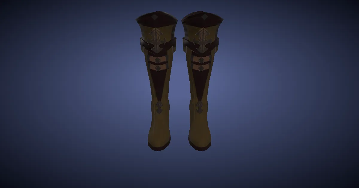 Rendu 3D de Bottes des créations en cuir d'atrociraptor