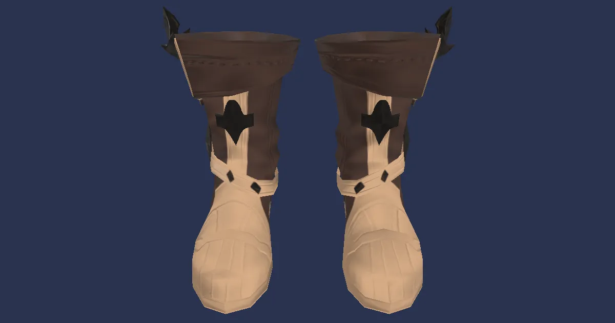 3D-Ansicht von Atrociraptorleder-Stiefel des Eifers