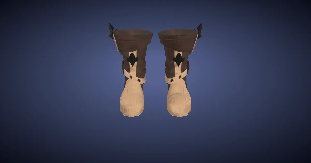 Rendu 3D de Bottes des ressources en cuir d'atrociraptor