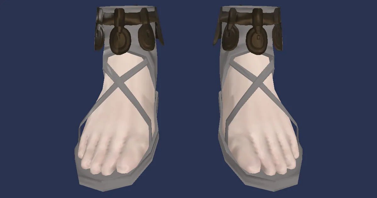 3D-Ansicht von Gaganaleder-Sandalen der Heilung
