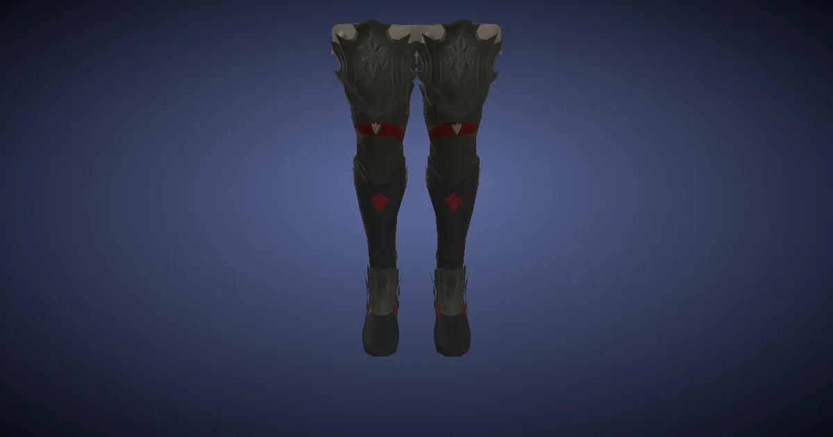 3D-Ansicht von Smilodonleder-Stiefel des Verstümmelns