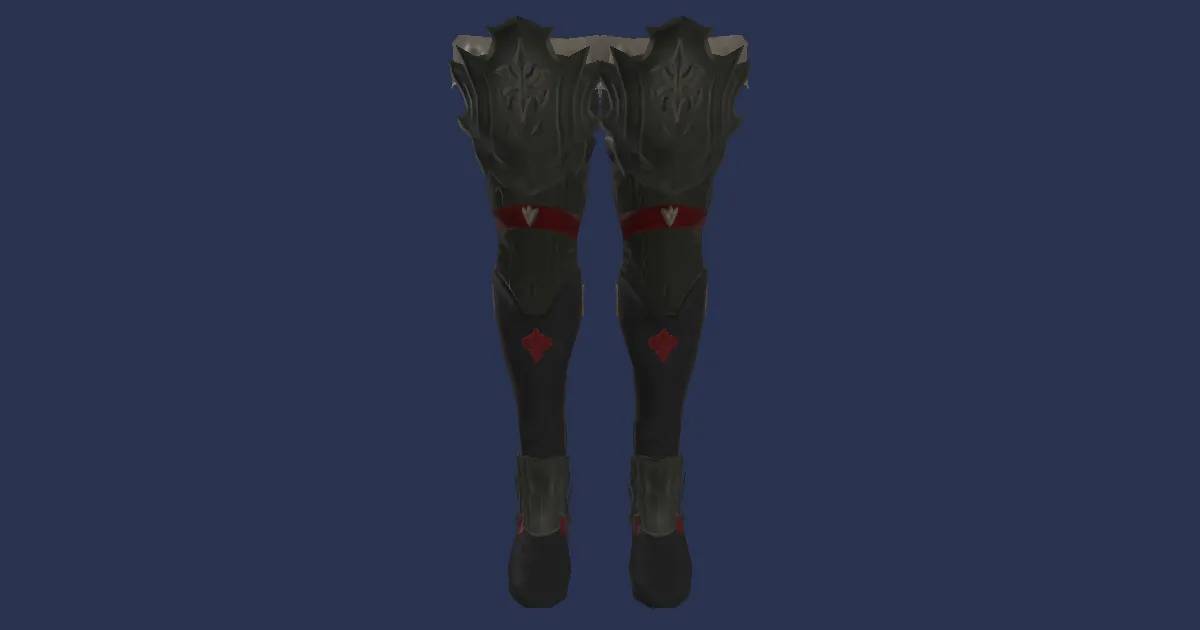 3D-Ansicht von Smilodonleder-Stiefel des Verstümmelns