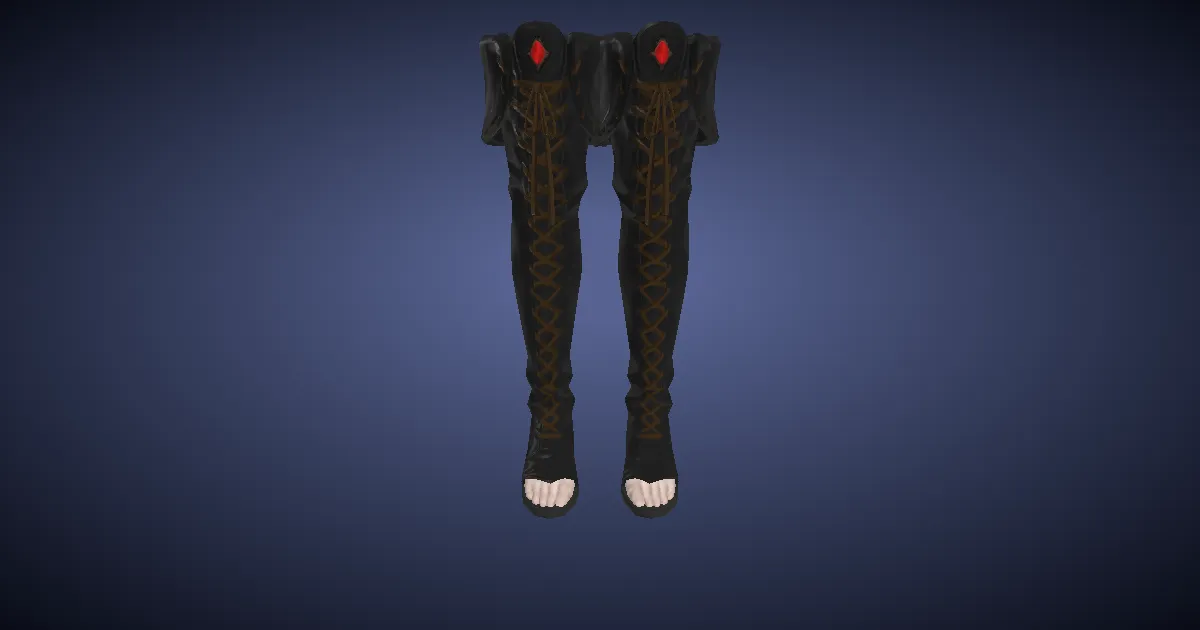 Smilodonskin Open-toed Boots of Striking - 3D render
