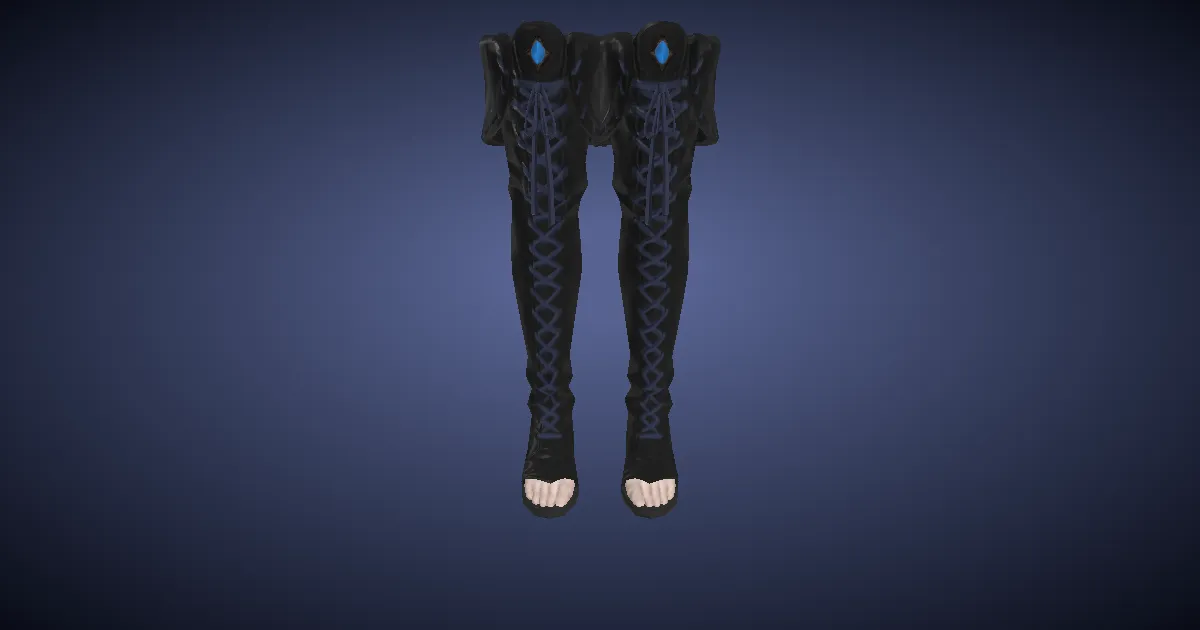 Smilodonskin Open-toed Boots of Aiming - 3D render