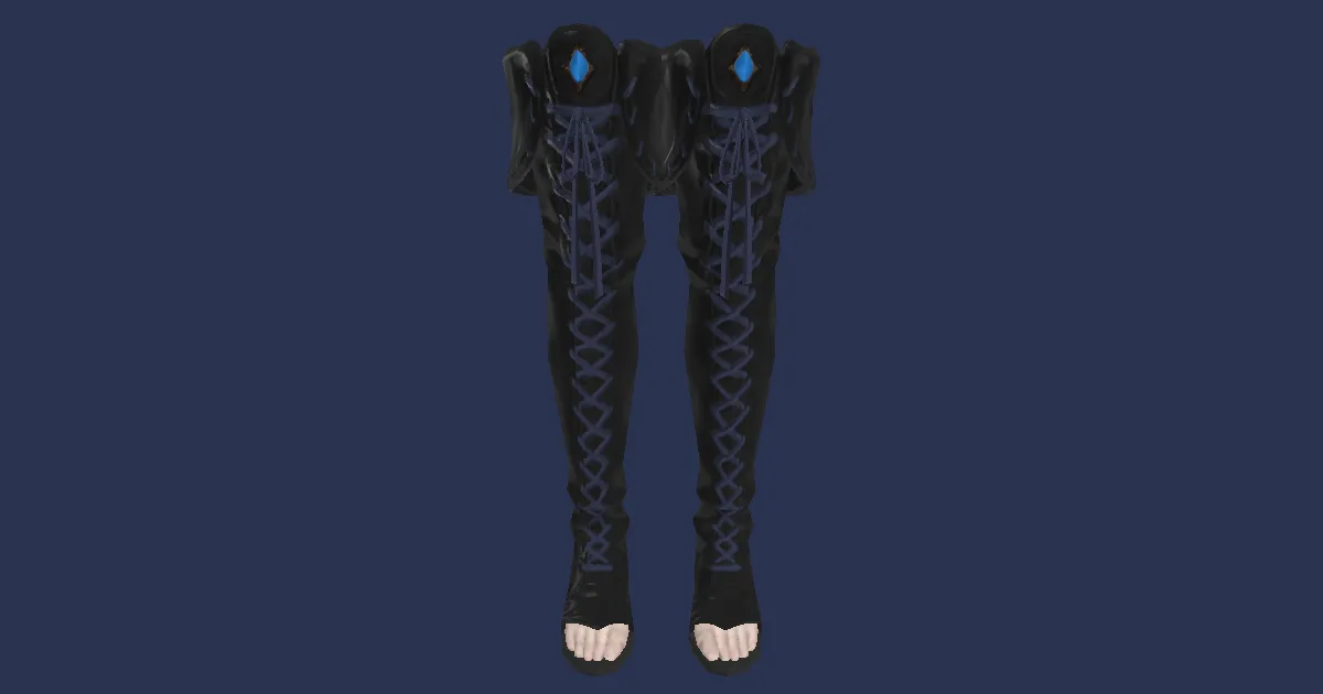 3D-Ansicht von Smilodonleder-Stiefel des Zielens