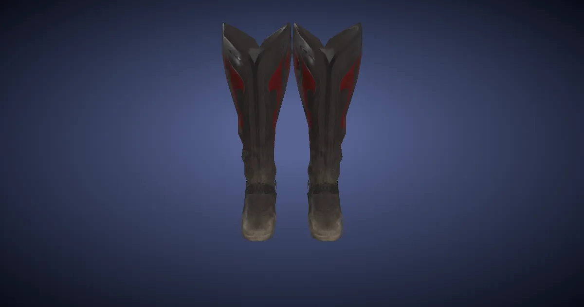 Rendu 3D de Bottes de pisteur en cuir de gagana