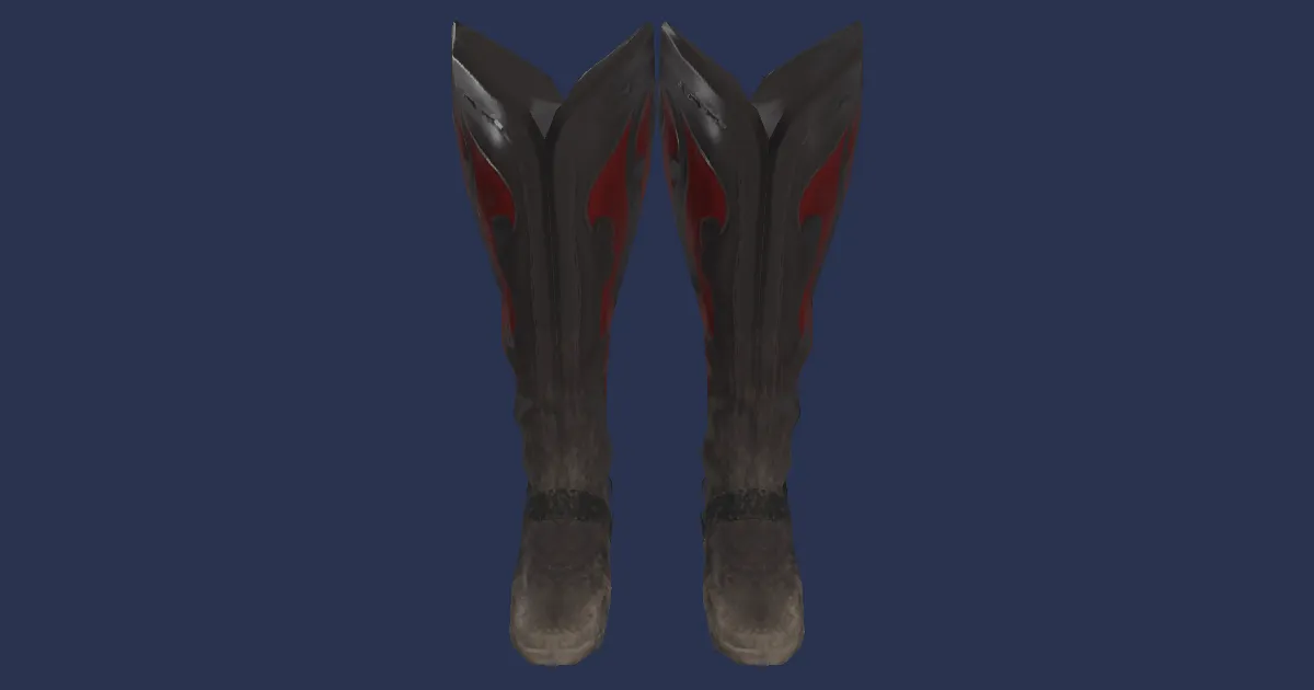 3D-Ansicht von Gaganaleder-Stiefel des Zielens