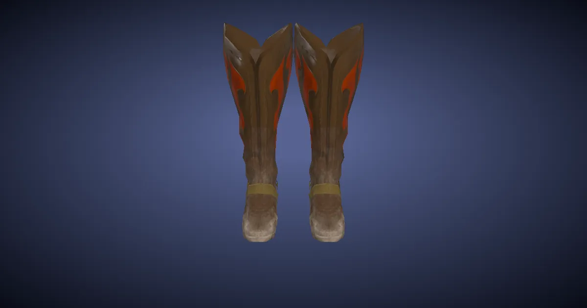 3D-Ansicht von Gyukileder-Stiefel des Eifers