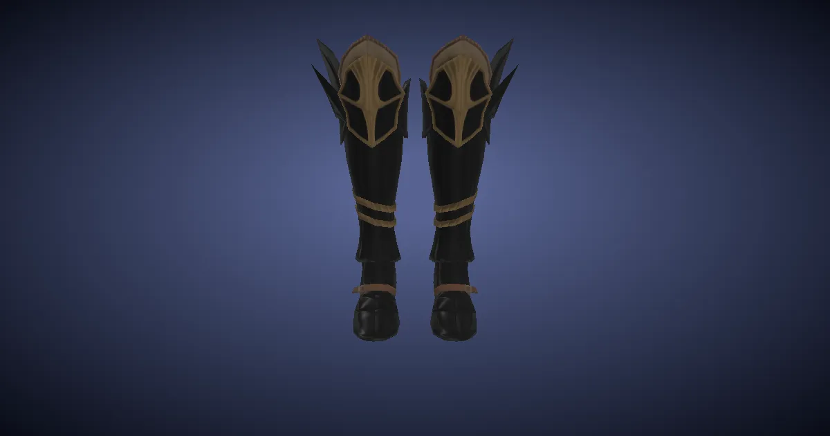 Doman Steel Greaves of Fending - 3D render