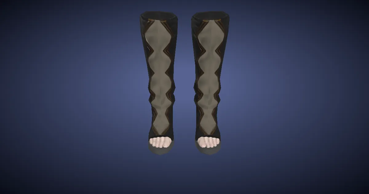 3D-Ansicht von Gaganaleder-Sandalen des Spähens