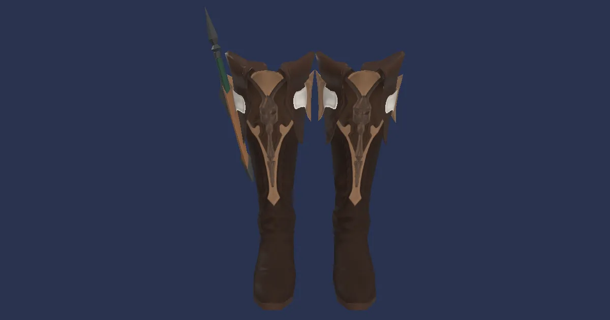 3D-Ansicht von Maridenleder-Stiefel der Heilung