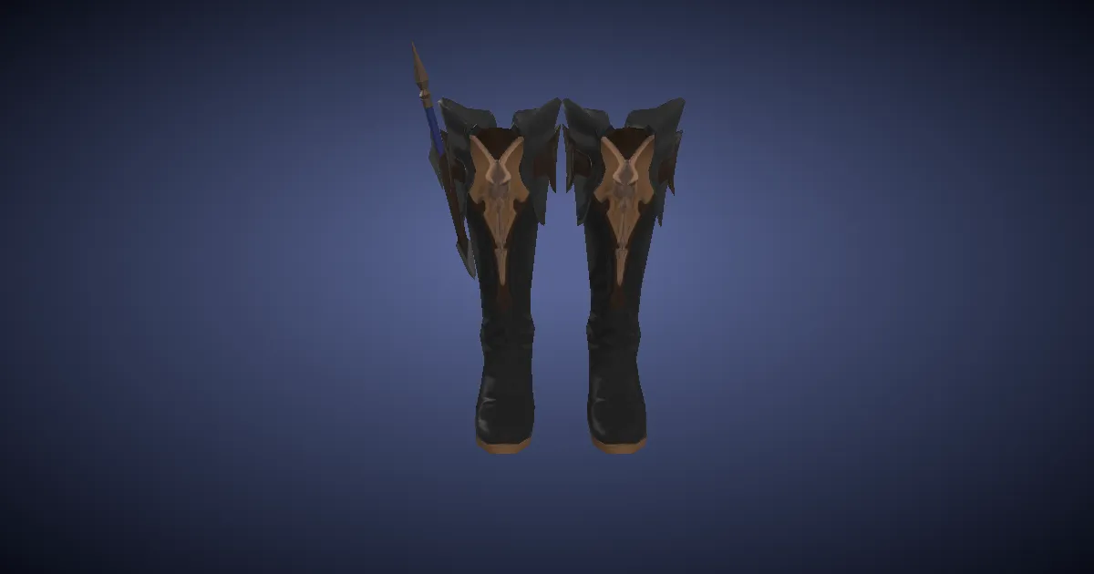 Rendu 3D de Bottes d'incantateur en cuir de marid