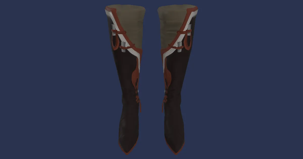 Rendu 3D de Bottes longues de la prêtresse Makai