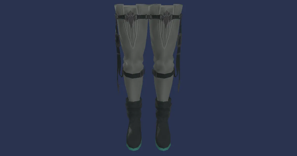 3D-Ansicht von Bergkrötenleder-Kniestiefel des Spähens