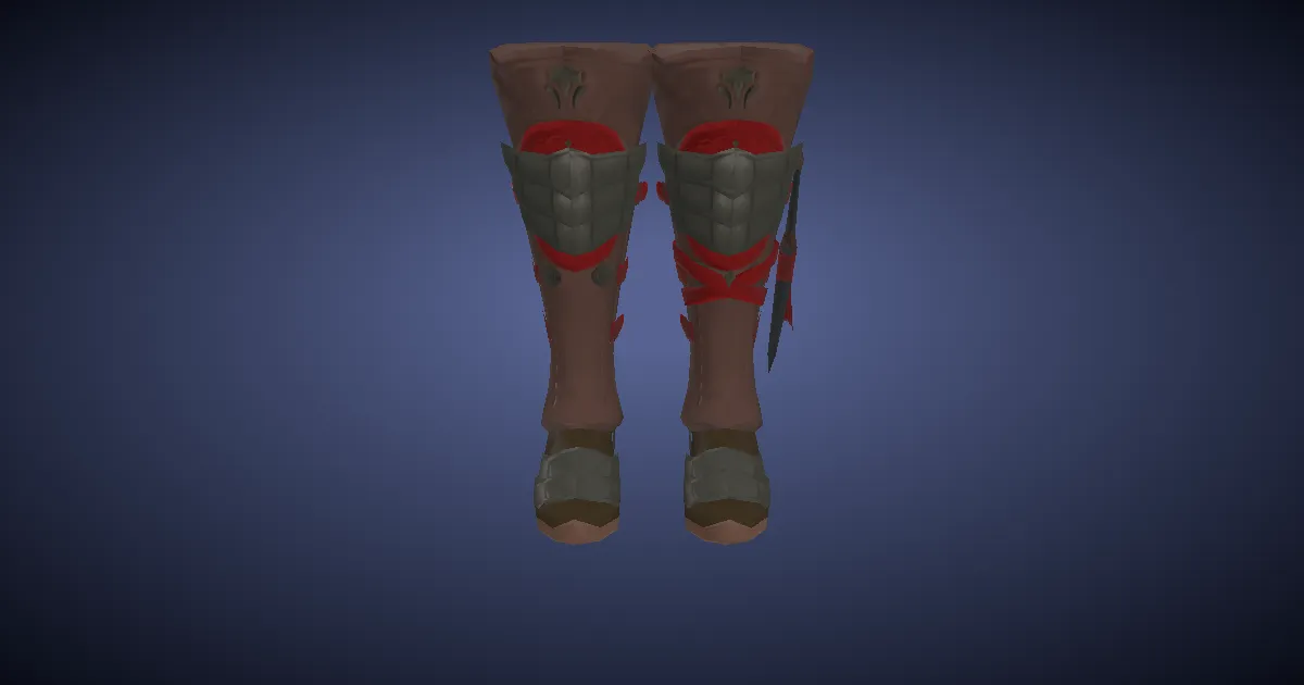 3D-Ansicht von Gazellenleder-Stiefel der Heilung