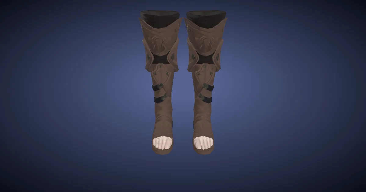 3D-Ansicht von Gazellenleder-Stiefel des Spähens