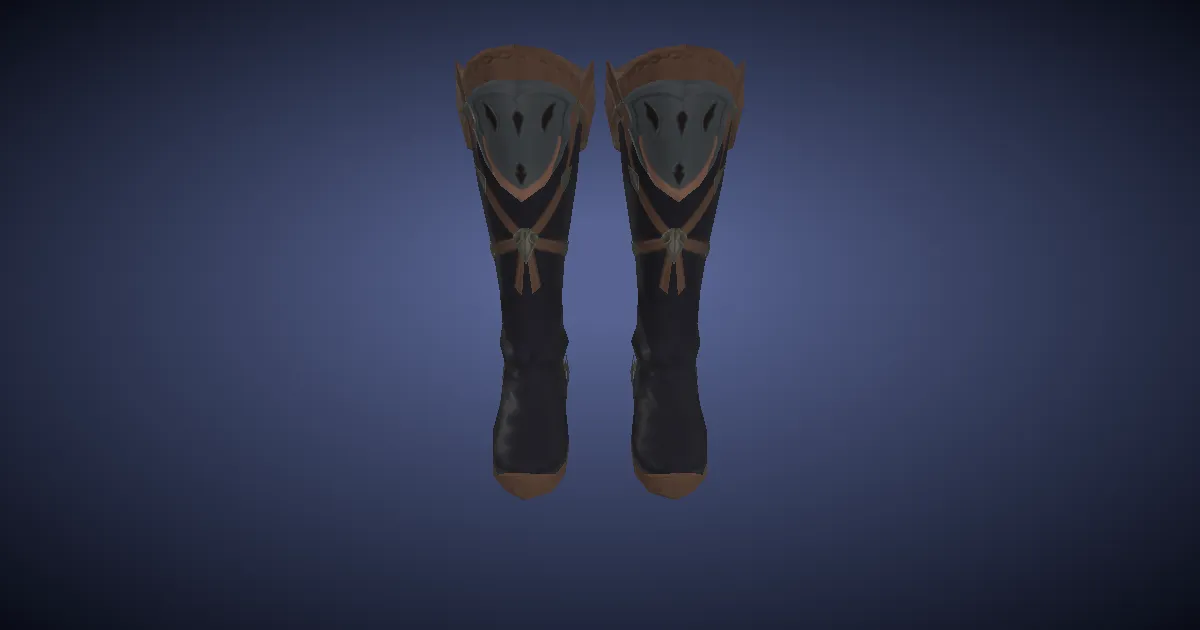3D-Ansicht von Gazellenleder-Stiefel der Magie