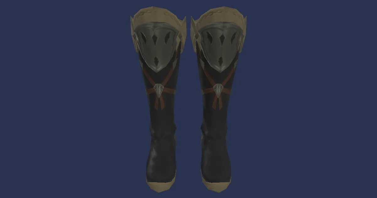 3D-Ansicht von Gazellenleder-Stiefel des Zielens