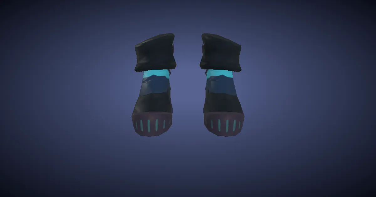 3D-Ansicht von Saigaleder-Schuhe der Magie
