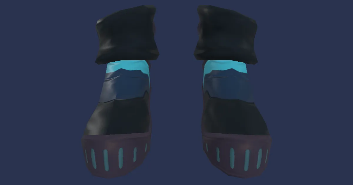 3D-Ansicht von Saigaleder-Schuhe der Magie