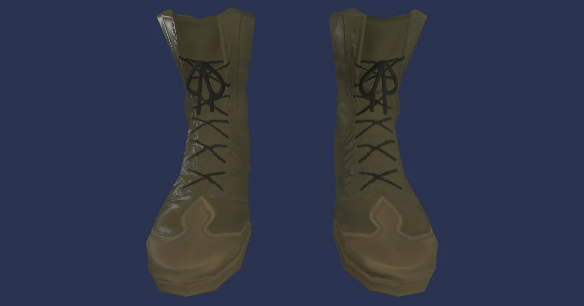 Rendu 3D de Bottes d'abatteur en cuir d'ophiotauros