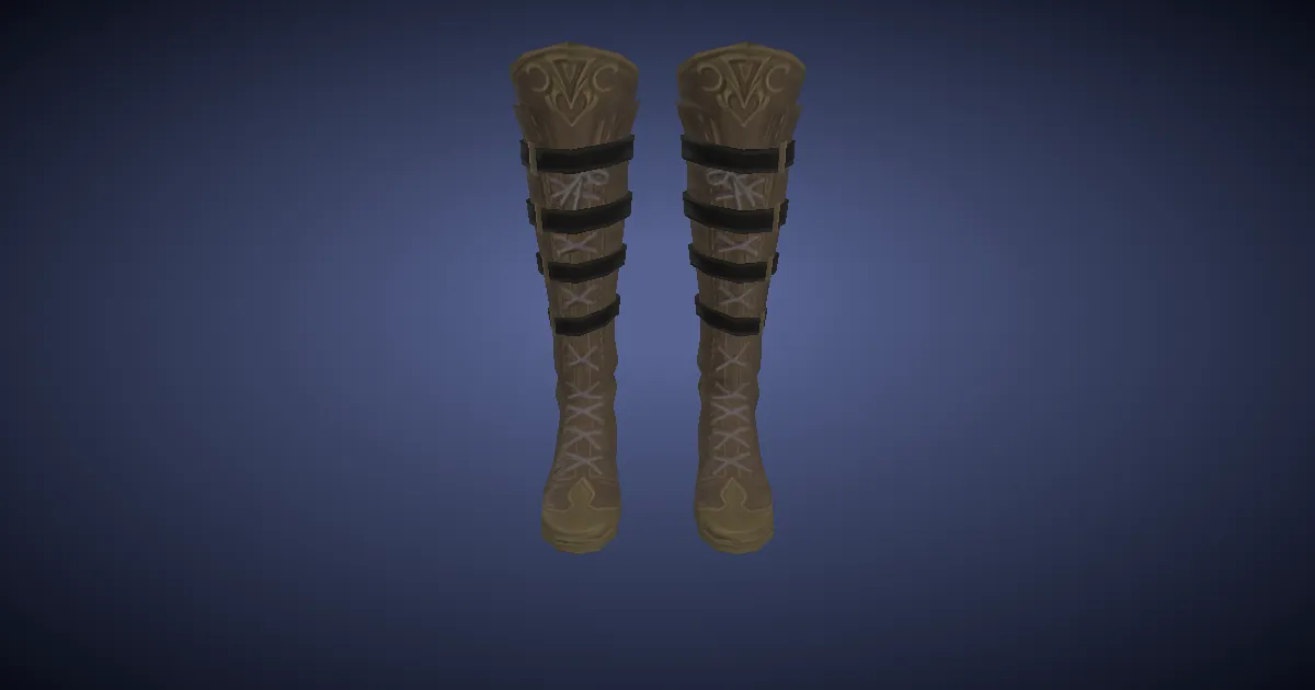 Rendu 3D de Bottes d'agresseur en cuir d'ophiotauros
