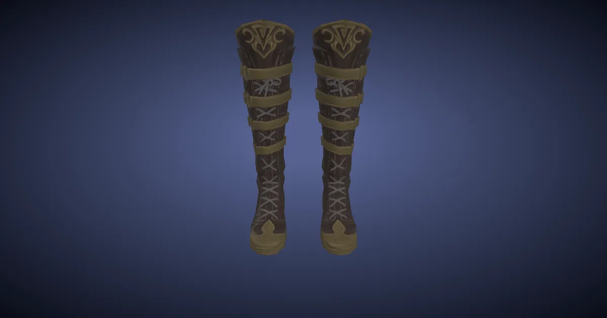 Rendu 3D de Bottes de soigneur en cuir d'ophiotauros