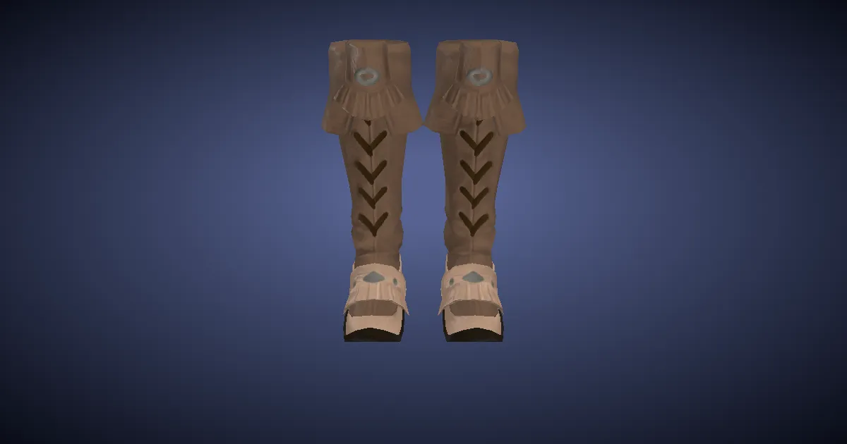 Altered Goatskin Moccasins - 3D render
