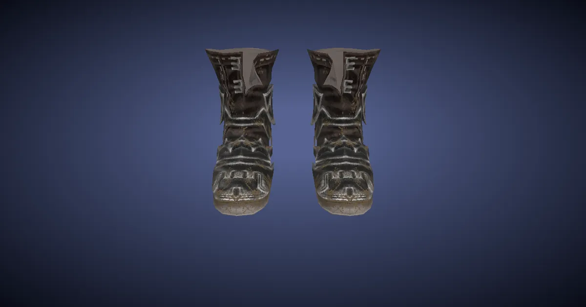 Rendu 3D de Bottes de pisteur bozjien améliorées