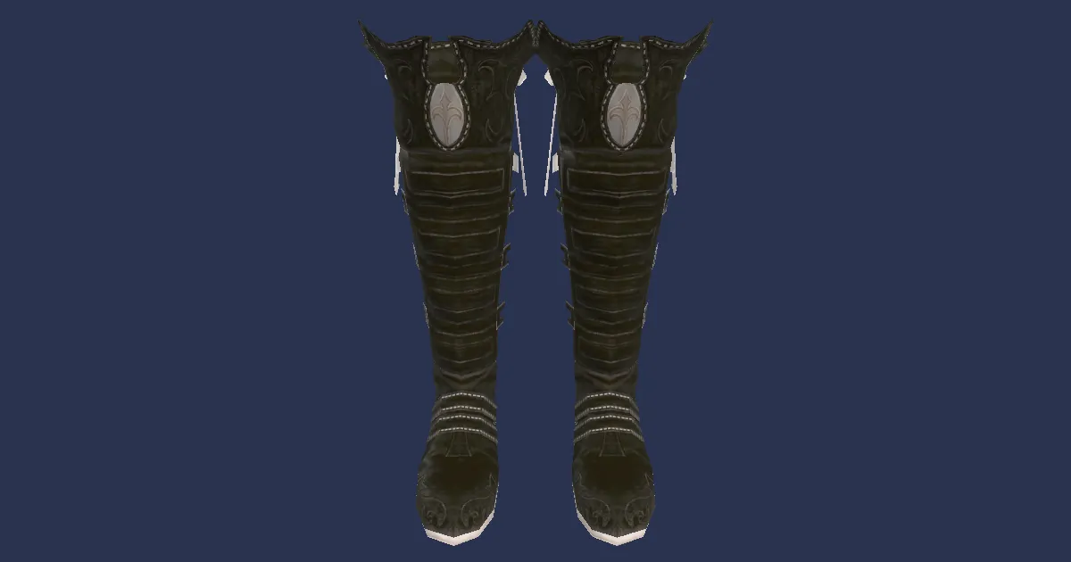 3D-Ansicht von Gomphotheriumleder-Stiefel des Eifers