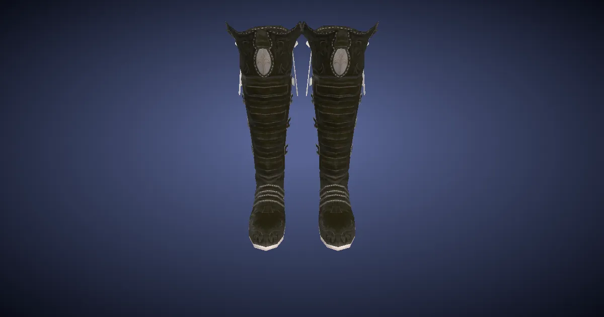 3D-Ansicht von Gomphotheriumleder-Stiefel des Eifers