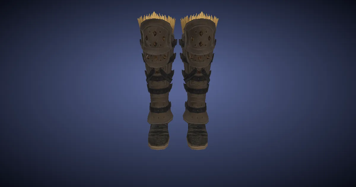 Titanium Gold Leg Wraps of Maiming - 3D render